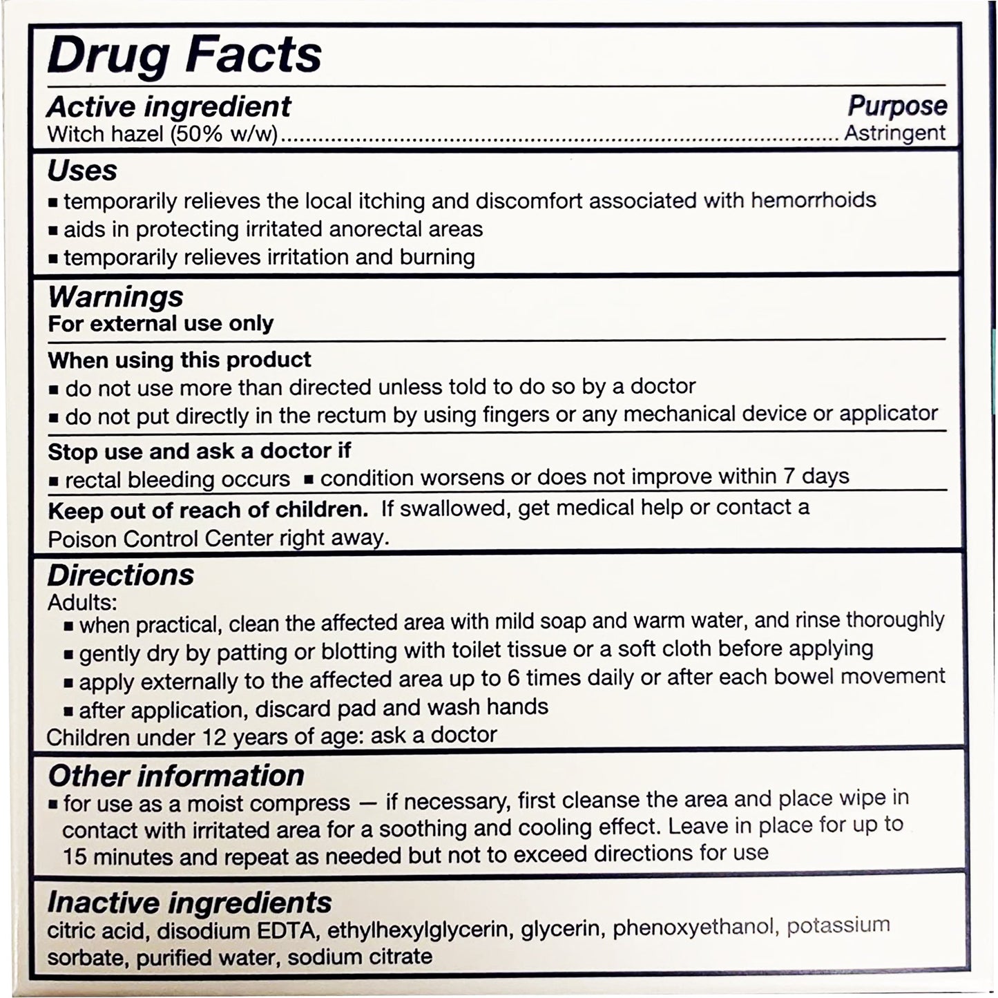 TUCKS, PAD HEMORRHOIDAL