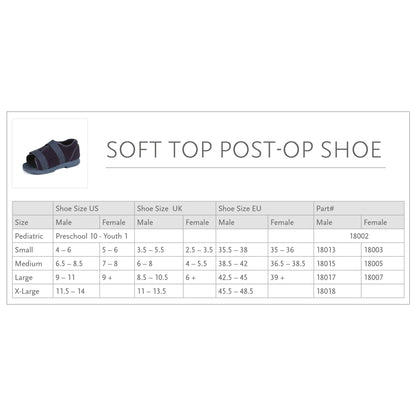 SHOE, POST OP MENS SOFT XLGOSSURA