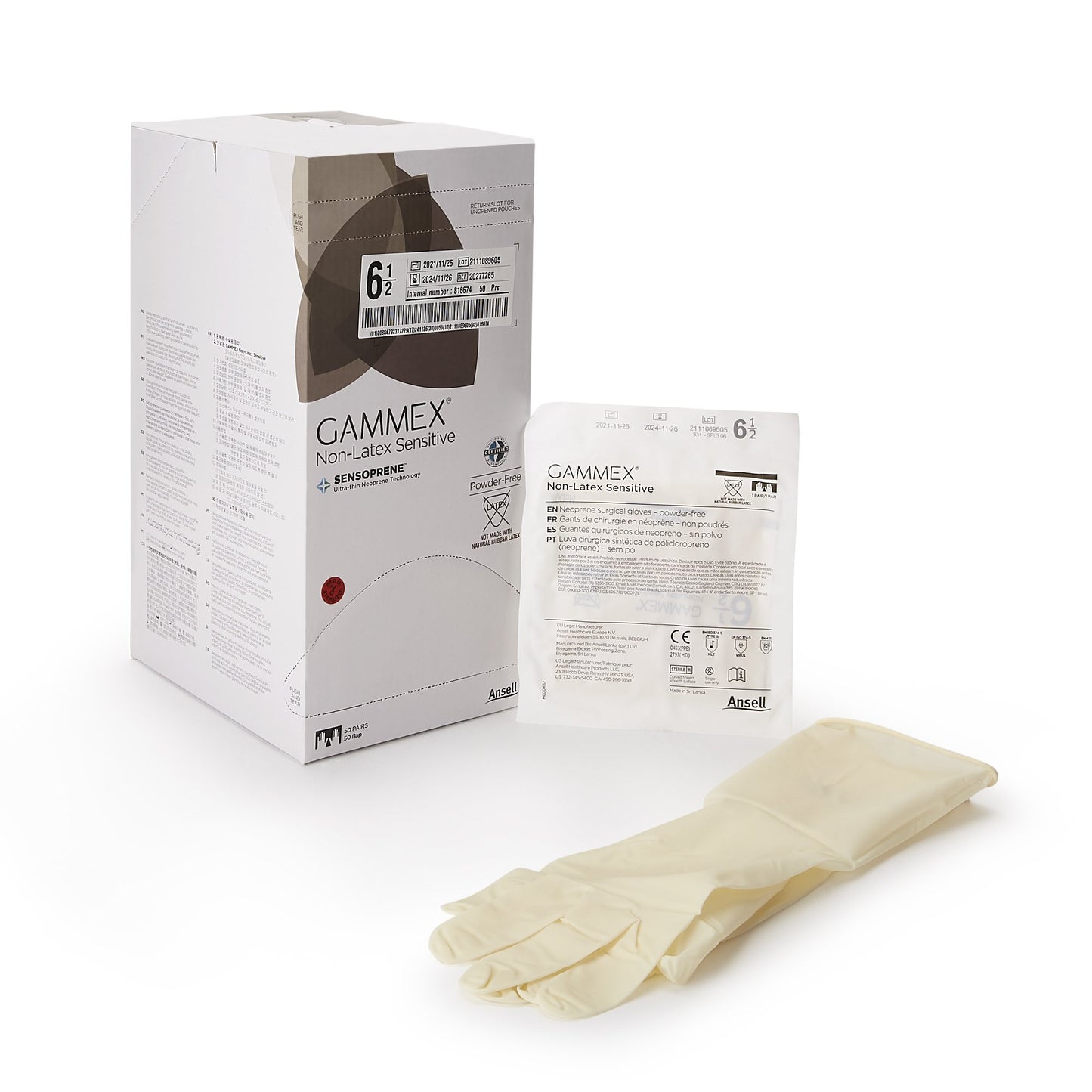 GLOVE, SURG PLYCHPRN 6.5 STR2SMTH CHEMO