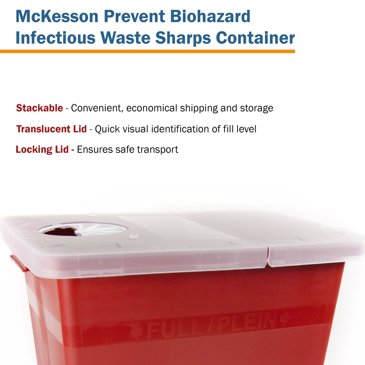 CONTAINER, SHARPS RED 8GL STACKABLE