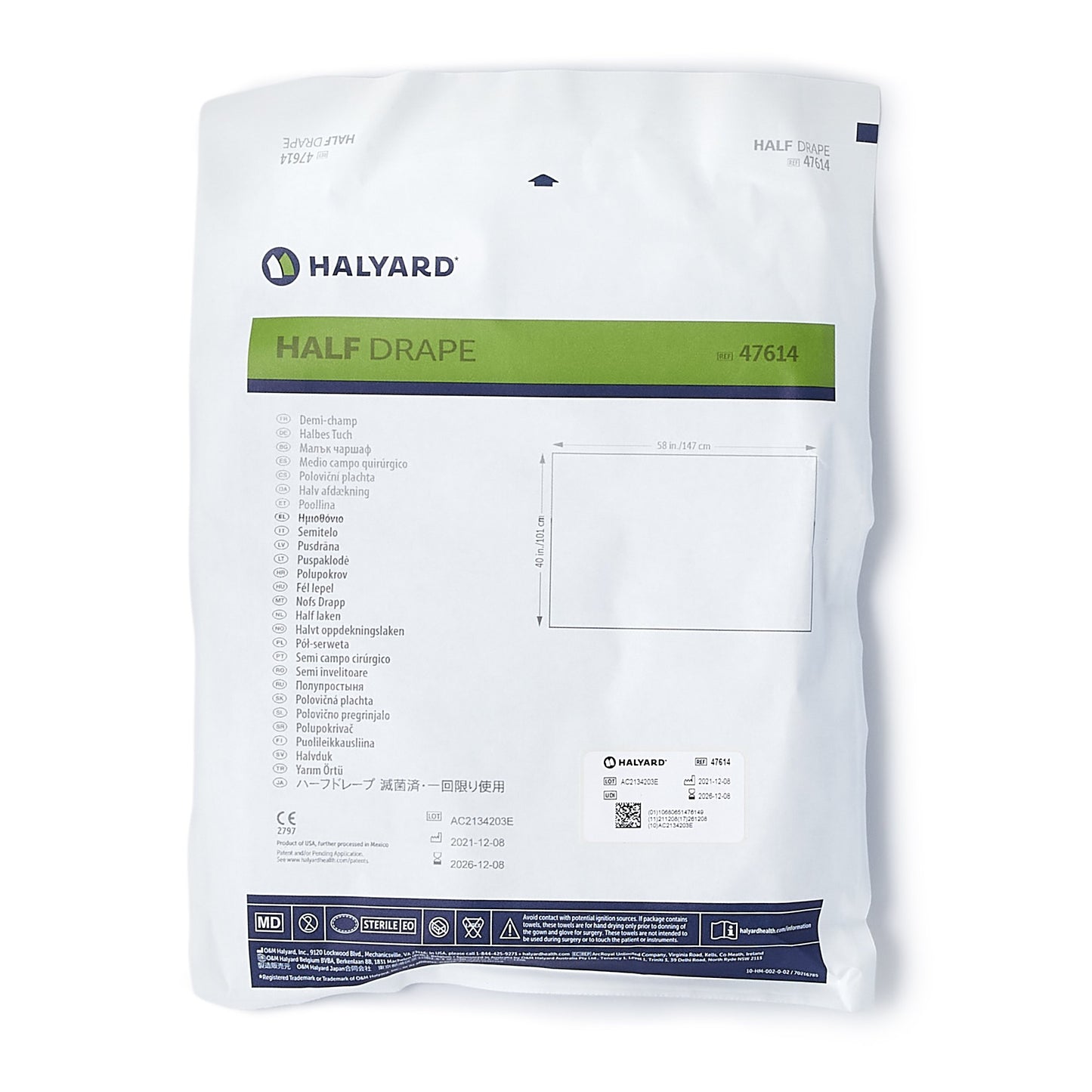 DRAPE, SURGICAL HALF BASIC STR40"X58"
