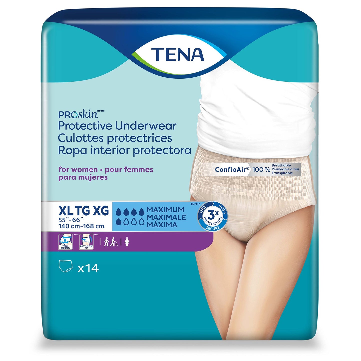 UNDERWEAR, INCONT INTIMATES PROSKIN WMNS XLG