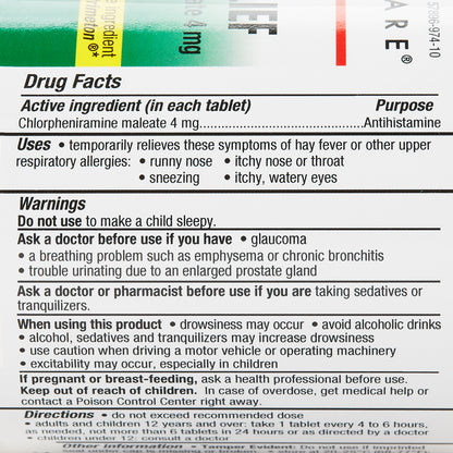 CHLORPHENIRAMINE MALEATE, TAB4MG
