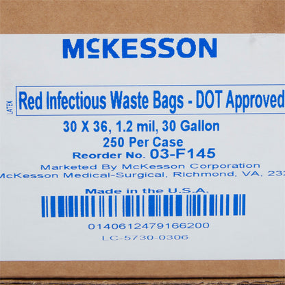 BAG, BIOHAZ DOT RED 30X36 30GL1..2MIL