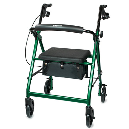 WALKER, ROLLATOR LTWT FOLDINGALUM W/6" WHLS GRN 300LB