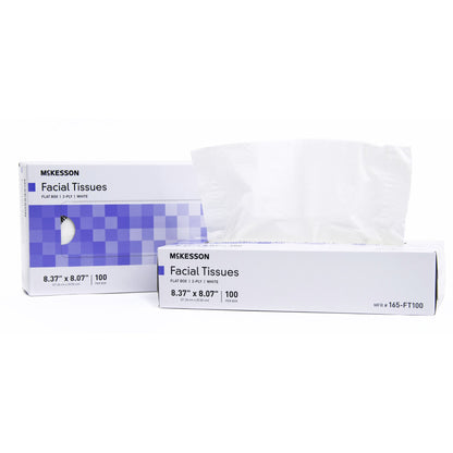 TISSUE, FACIAL FLAT BOX 2PLY WHT 8.37"X8.07"