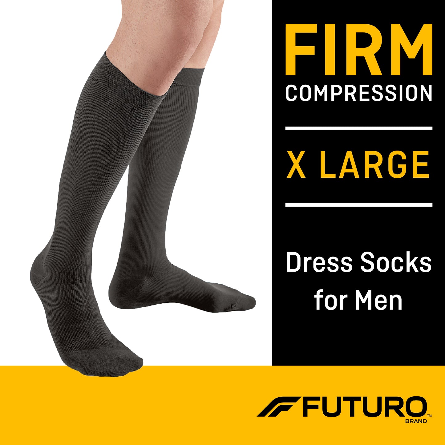 SOCKS, DRESS COMPRSN FUTURO RESTORING BLK MENS XLG