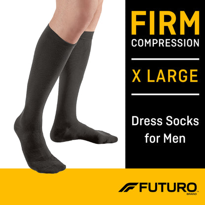 SOCKS, DRESS COMPRSN FUTURO RESTORING BLK MENS XLG