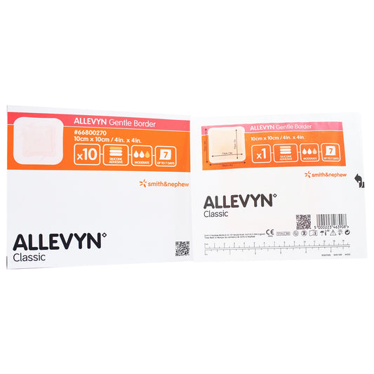 DRESSING, WND ALLEVYN GENTLE BORDER 4X4"