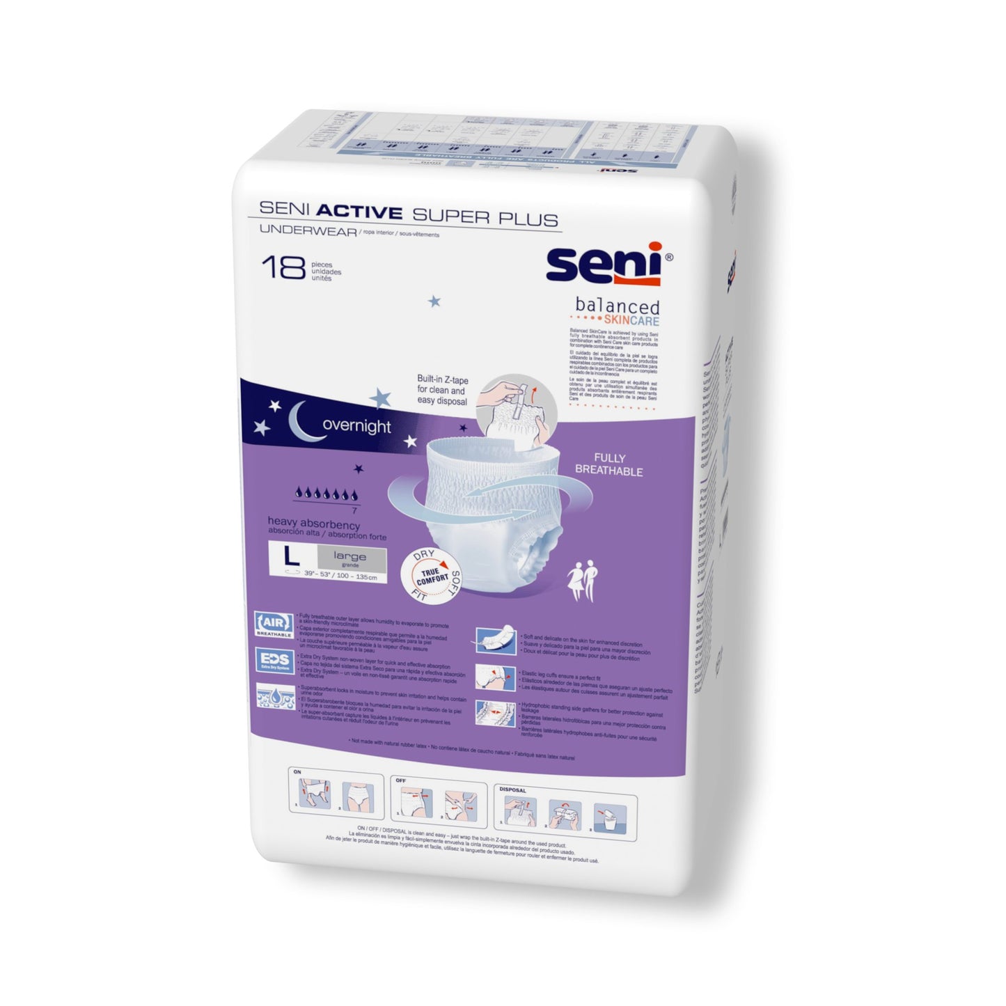 UNDERWEAR, INCONT ACTIVE SUPER+ LG 39"-53"