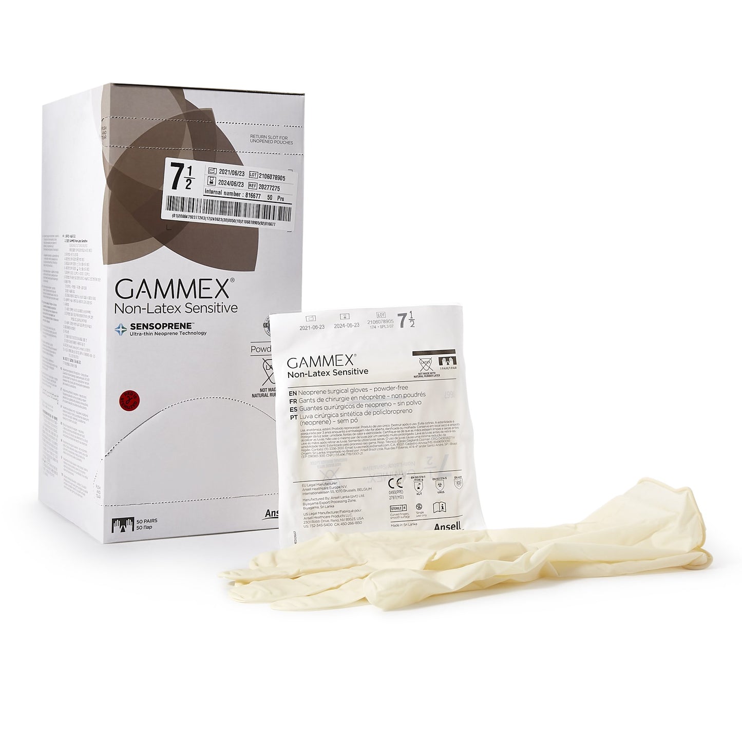 GLOVE, SURG PLYCHPRN 7.5 STR2SMTH CHEMO