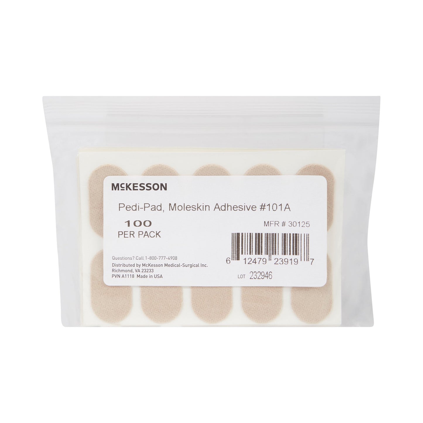 PEDI-PAD, MOLESKIN ADH #101-A0/PK 10PK/CS)