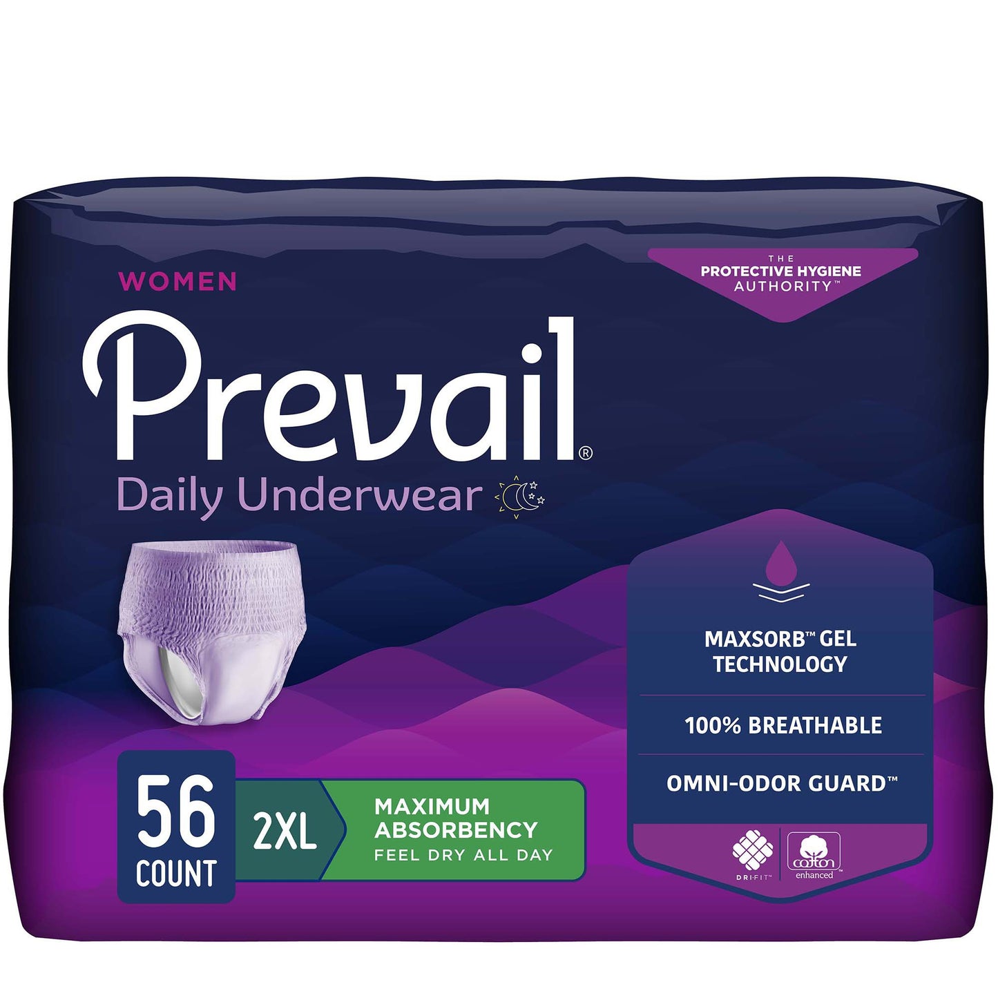 UNDERWEAR, PREVAIL WOMEN 2X-LG64"-80"