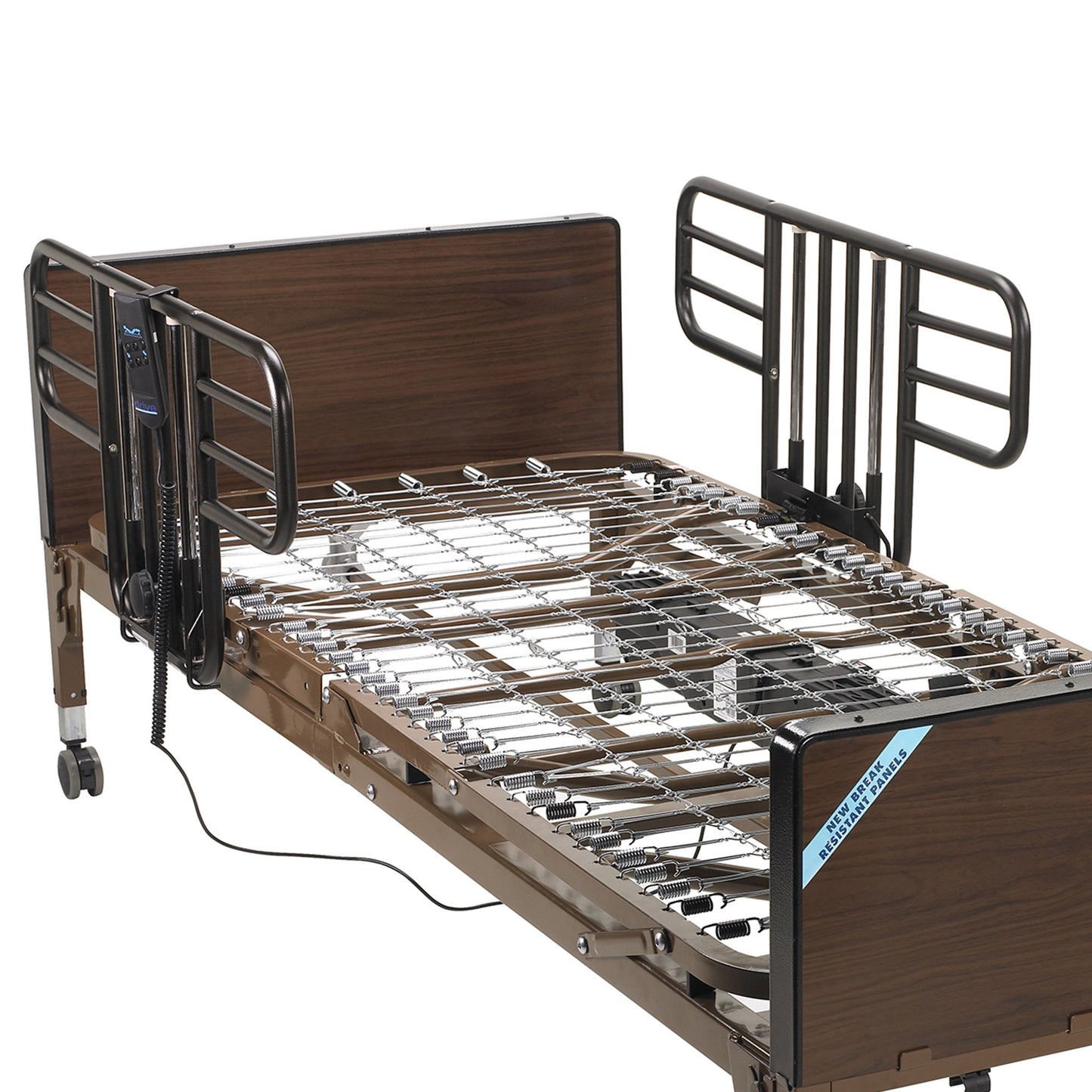 RAIL, BED HALF LNTH BRN/VEINDRVMED