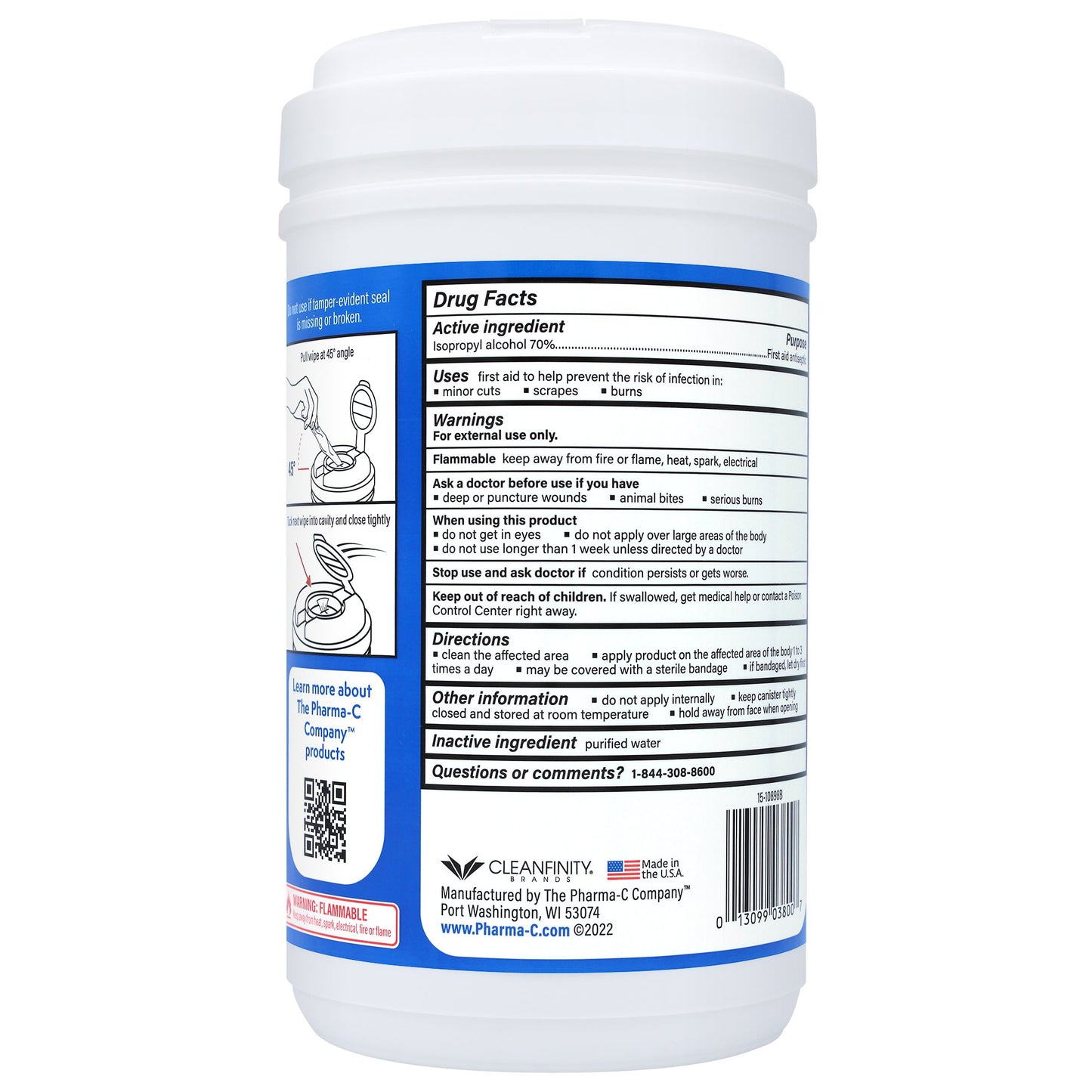 WIPE, WET PHARMA-C ISOPROPYL ALCOHOL 70%