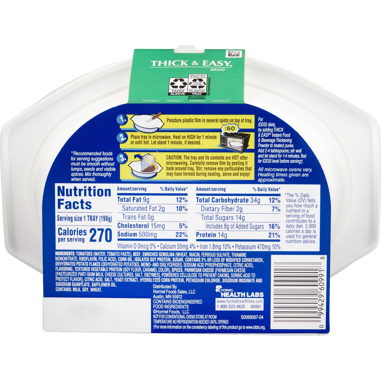 THICK&EASY, PUREE LASAGNE W/MEAT SAUCE 7OZ