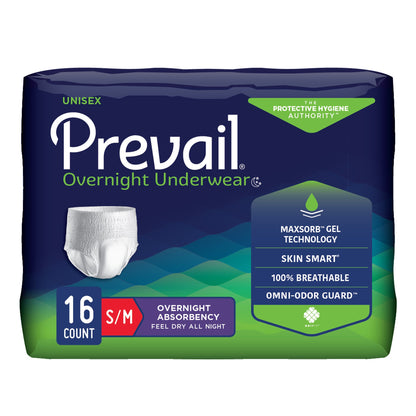 UNDERWEAR, OVERNIGHT PROT PREVAIL SM/MED 34-36"