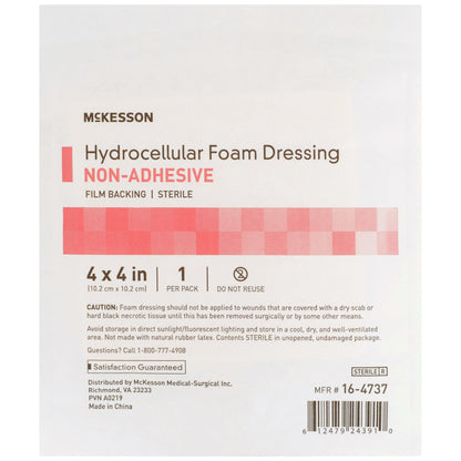 DRESSING, HYDROCELLULAR FM N/ADH W/FILM BCK 4"X4"
