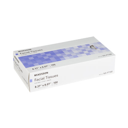 TISSUE, FACIAL FLAT BOX 2PLY WHT 8.37"X8.07"