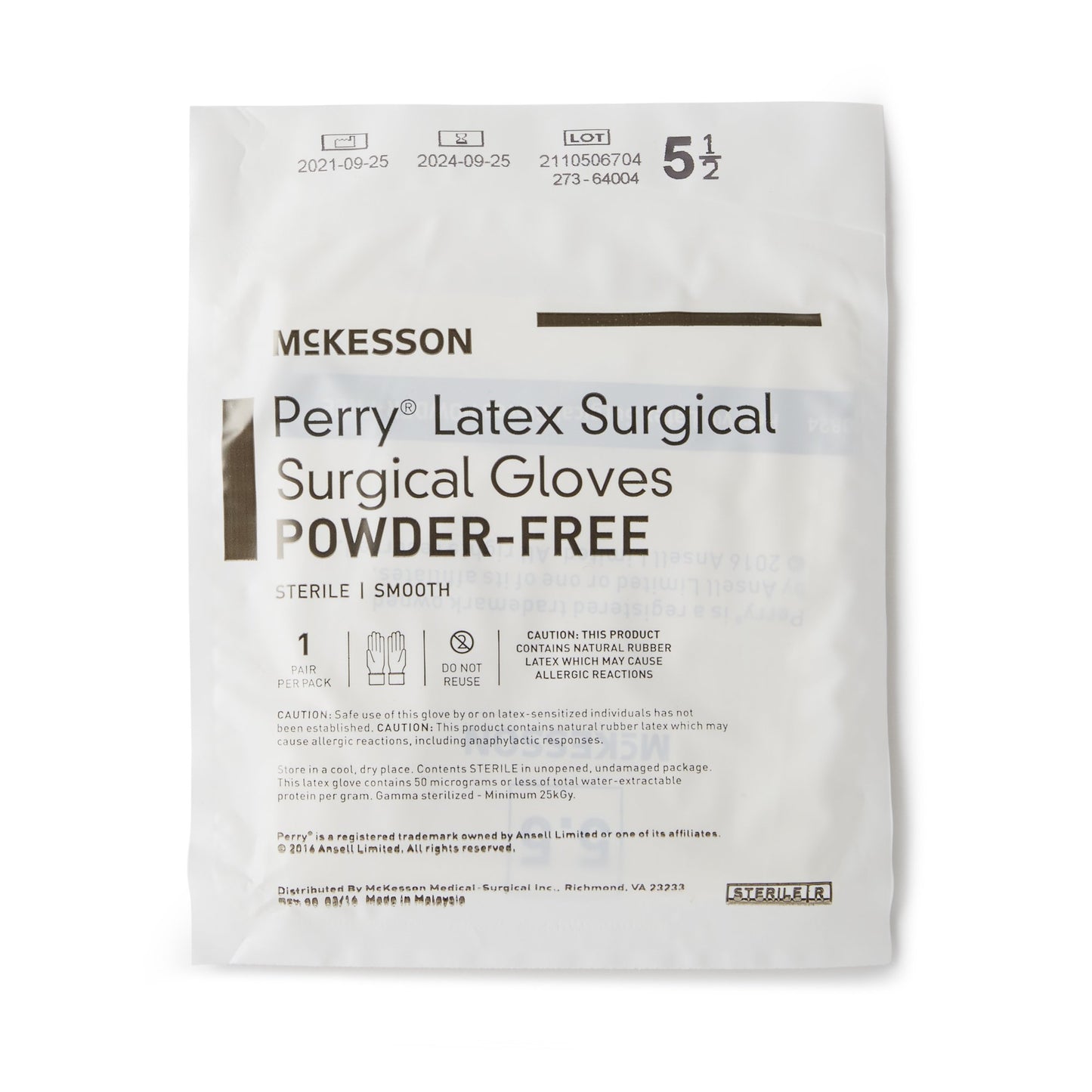 GLOVE, SURG LTX 5.5 STR2 SMTH
