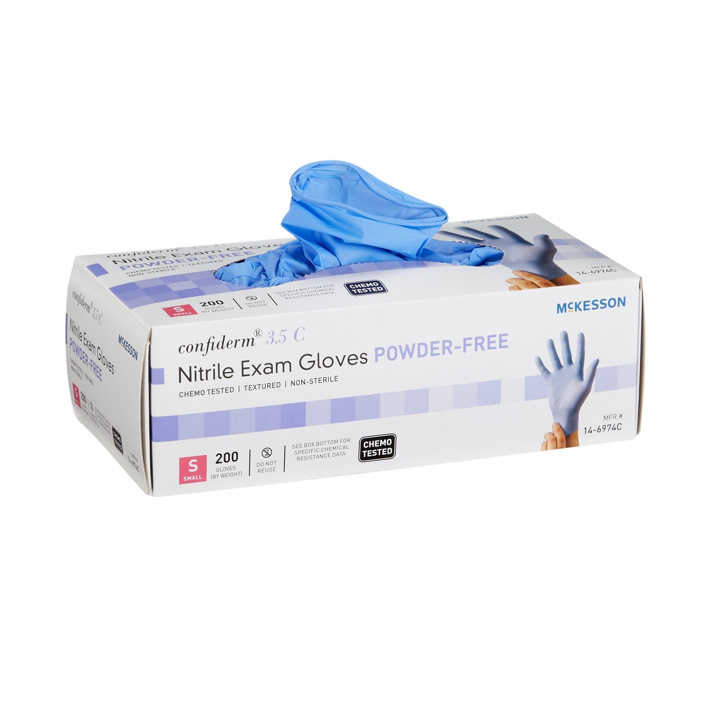 GLOVE, EXAM NTRL SM N/S CHEMO3.5C