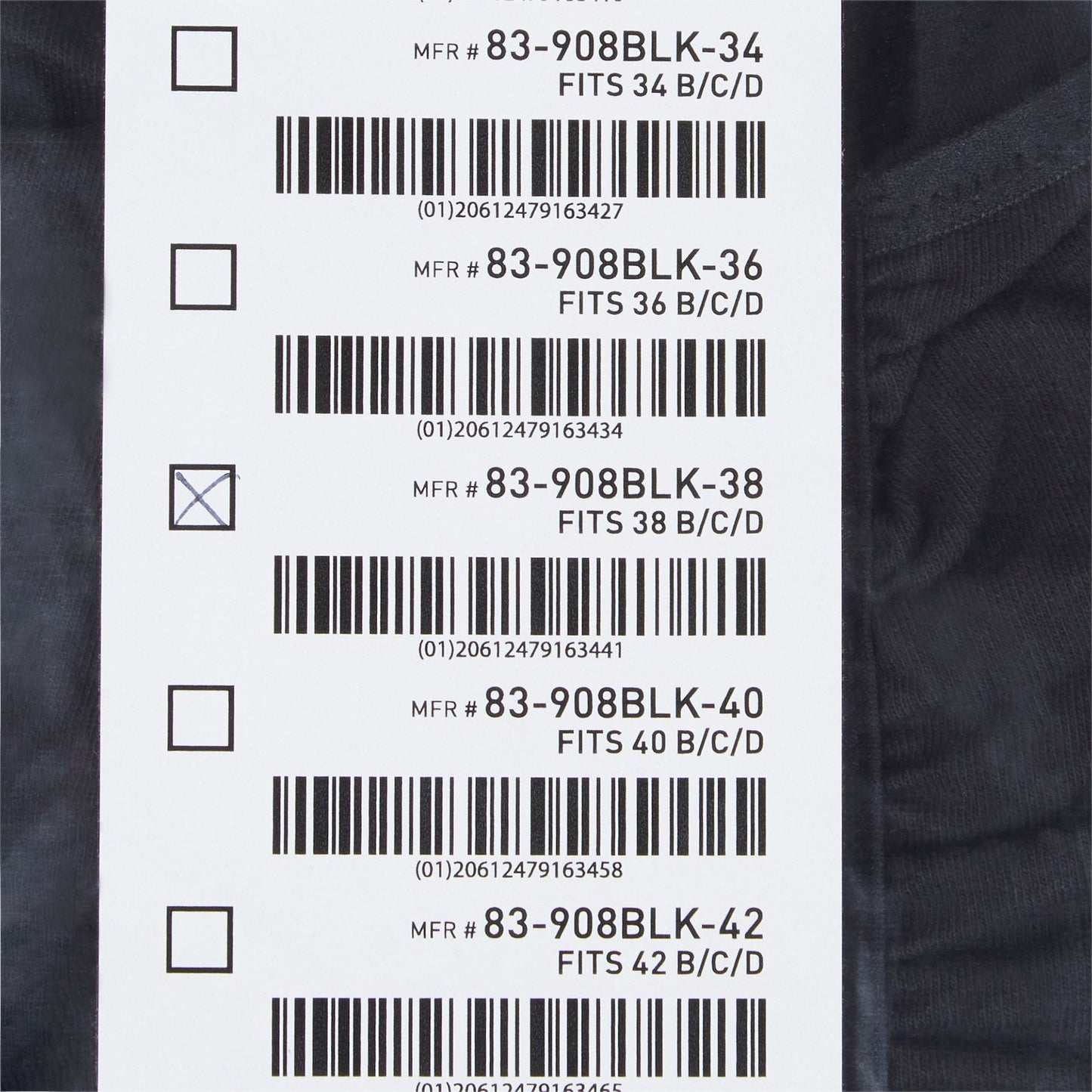 SUPPORT, SURGI-BRA II BREAST COTTON BLK LF 38B/C/D MGM83
