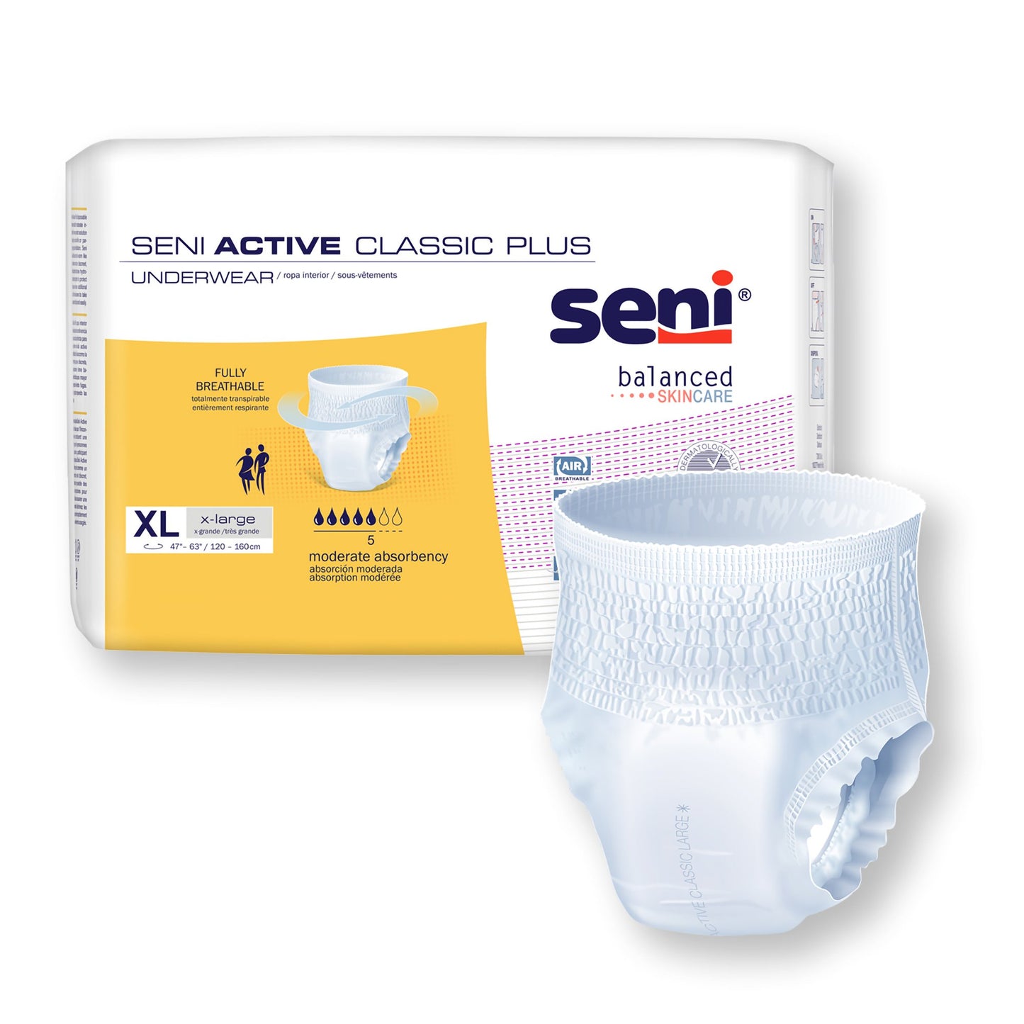 UNDERWEAR, INCONT ACTIVE CLASSIC+ XLG 47"-63"