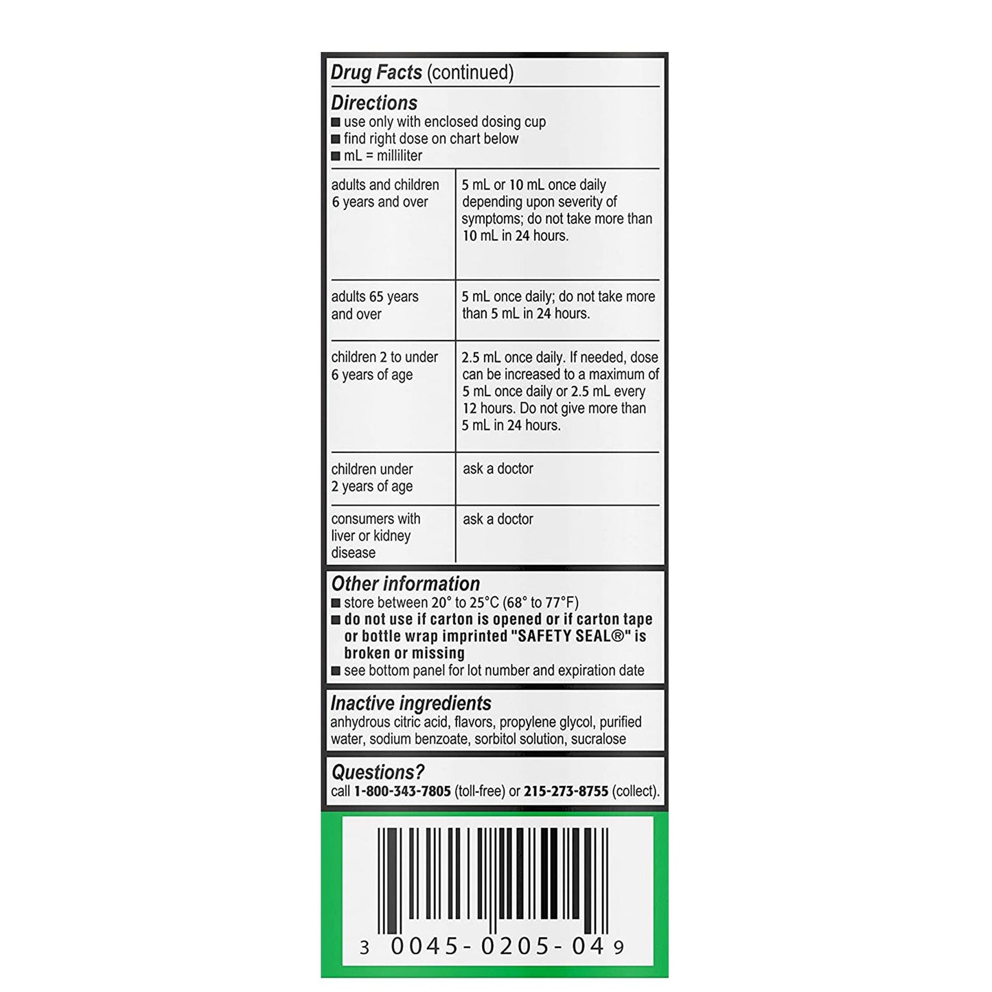 CHILDRENS ZYRTEC, SYRP 1MG/ML4OZ