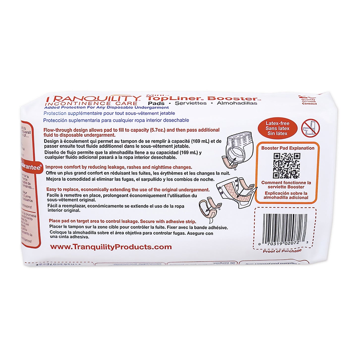 PAD, INCONT BOOSTER 10 1/2"X23/4" 5.7OZ CAP