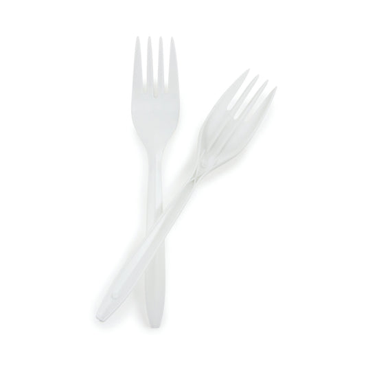 FORK, PLASTIC MED WGHT WHT 5 3/4"