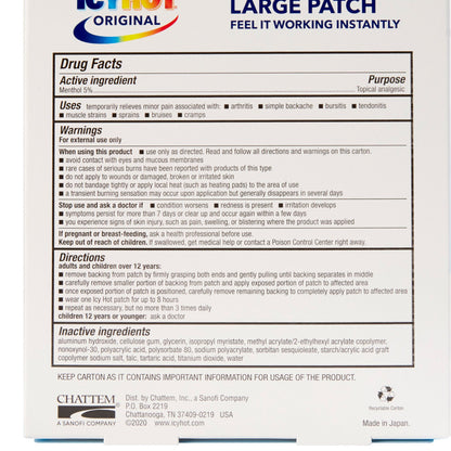 ICY HOT, BACK PATCH