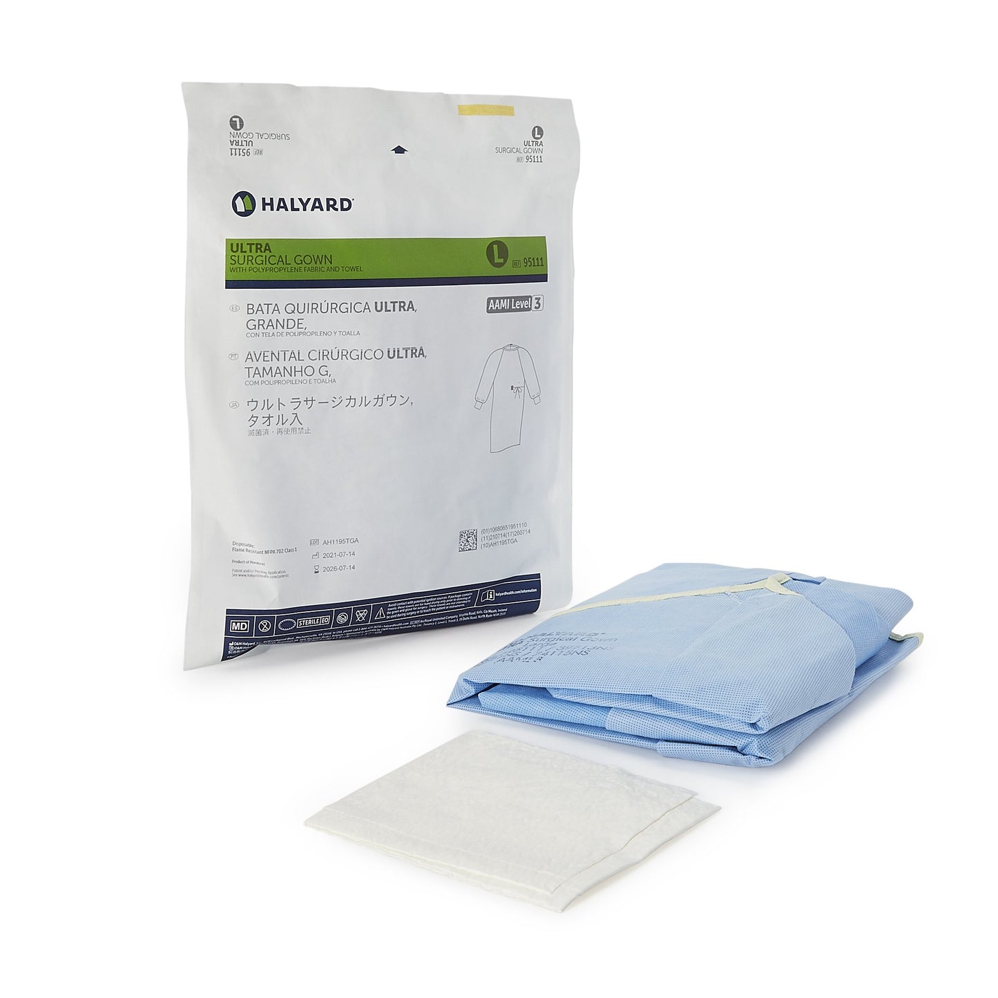 GOWN, SURG ULTRA STD BLU LG