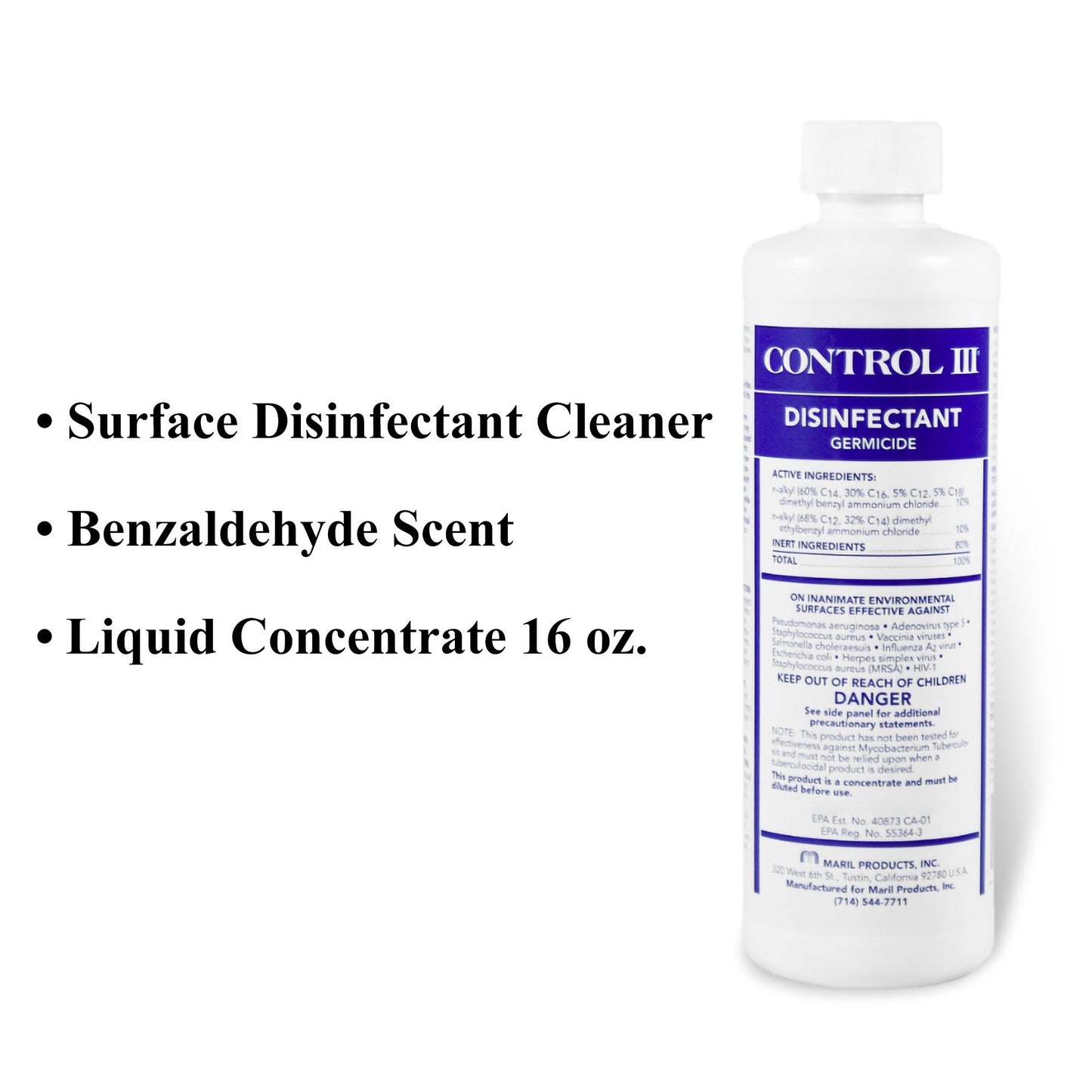 DISINFECTANT, CONTROL III CONC16OZ