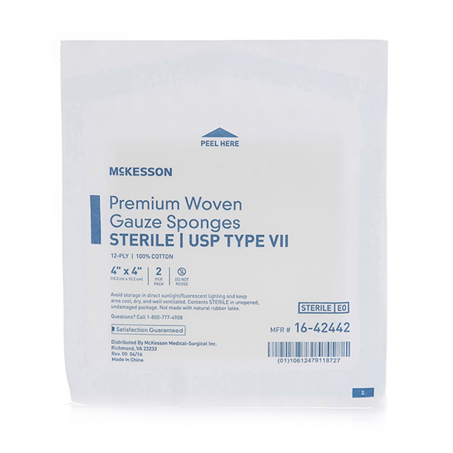 SPONGE, GZE TYPE-VII 12PLY STR4"X4"