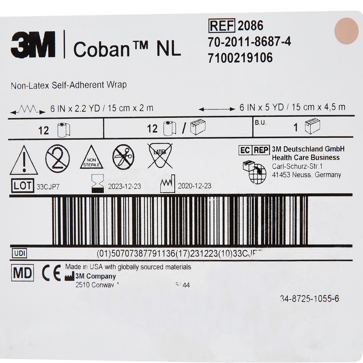 BANDAGE, COBAN LF 6"X5YDS