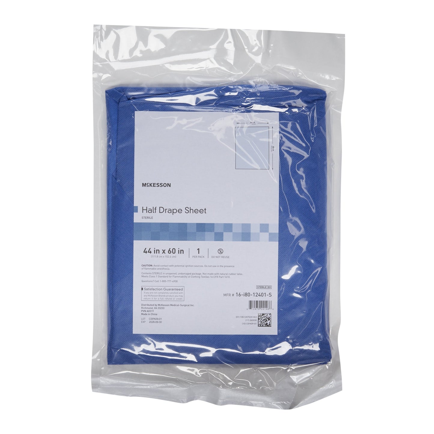 DRAPE, SURGICAL HALF DRAPE STR44"X60"