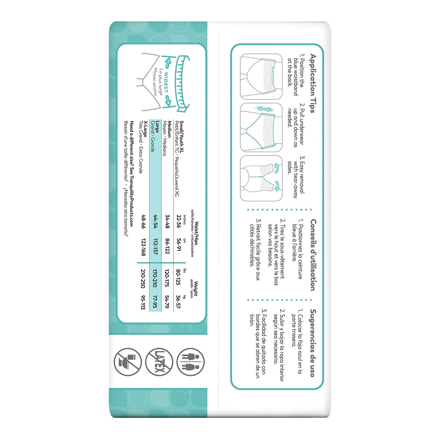 UNDERWEAR, ABSRB TRANQUILITY ESSENT DISP LG