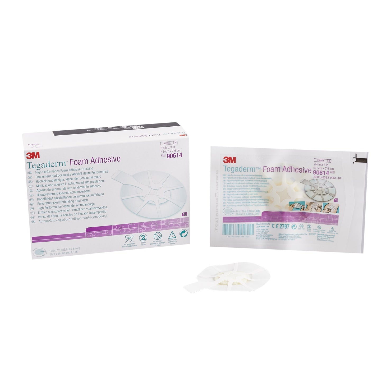DRESSING, TEGADERM FOAM OVL 23/4"X3"