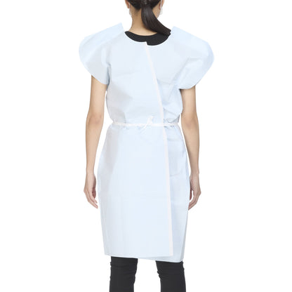 GOWN, EXAM T/P/T F/B OPN BLU 30X42