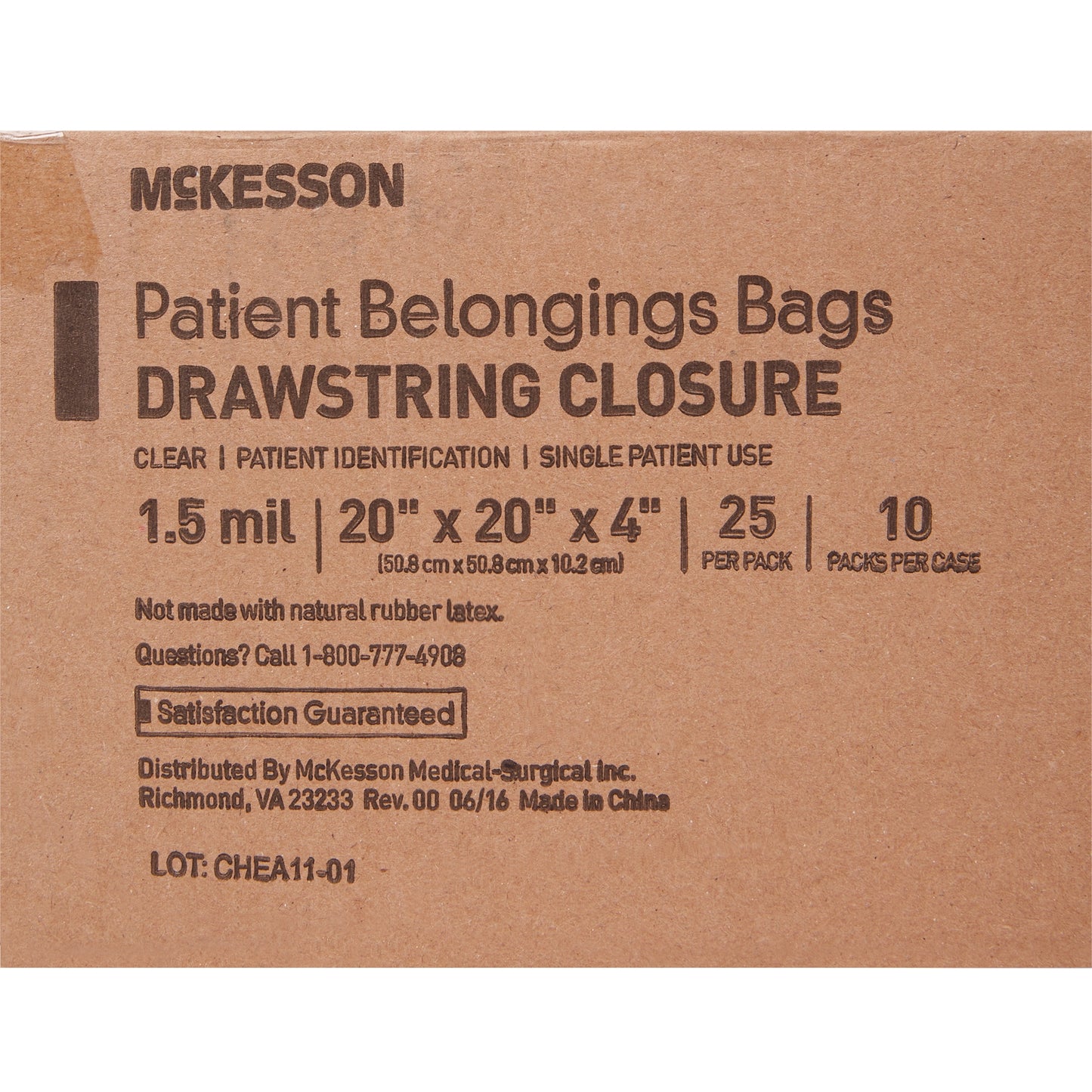 BAG, PAT DRWSTRNG 20X20X4 CLR