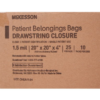 BAG, PAT DRWSTRNG 20X20X4 CLR