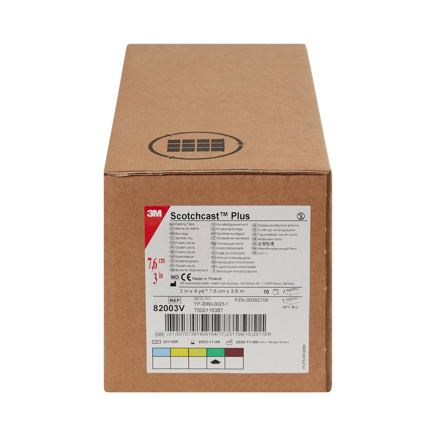 TAPE, CAST SCOTCHCAST 3"X4YDSBRT GRN