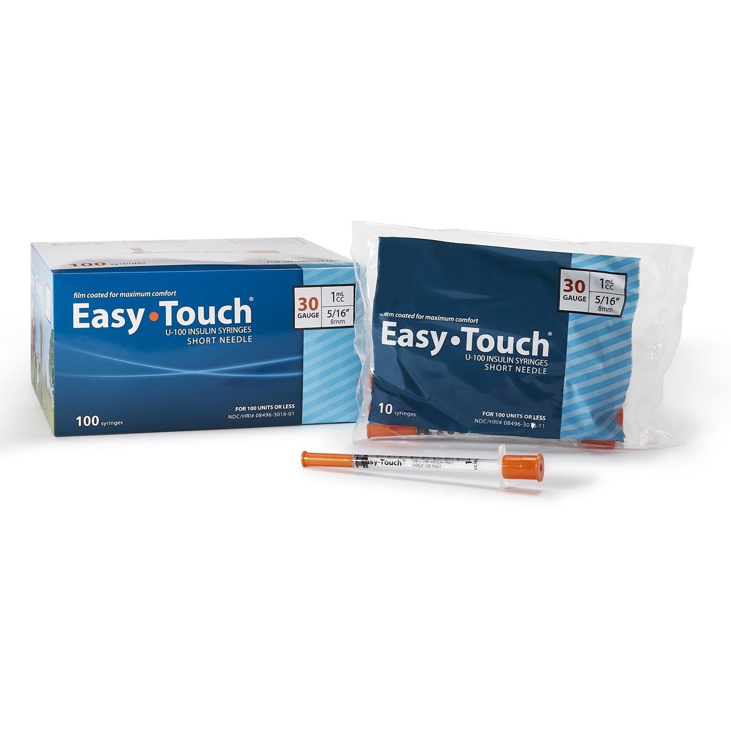 SYRINGE/NDL, EASY TOUCH 1CC 30GX5/16""