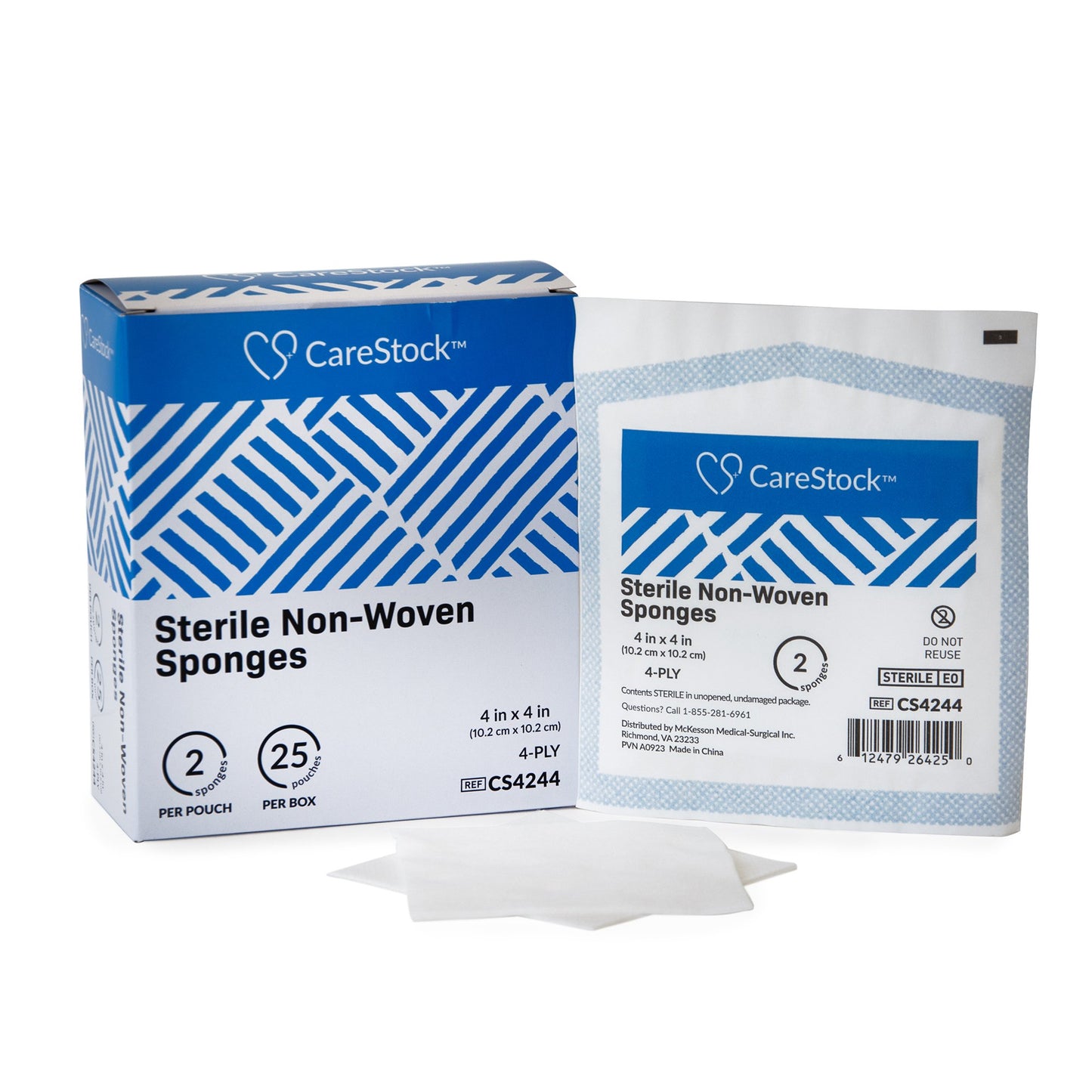 SPONGE, GAUZE N/WOVN 4PLY STR4X4"