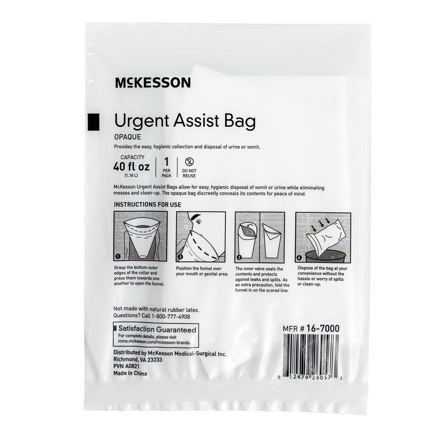 BAG, VOMIT WHT OPAQUE 40OZ