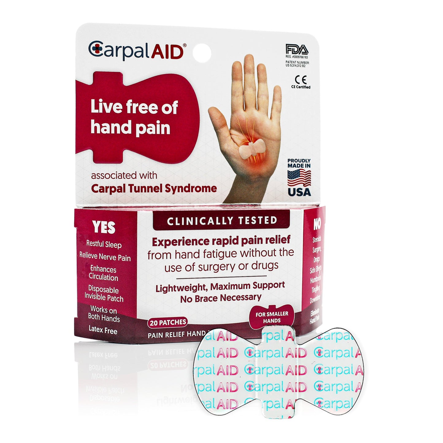 PATCH, HAND CARPAL AID PATCH LG