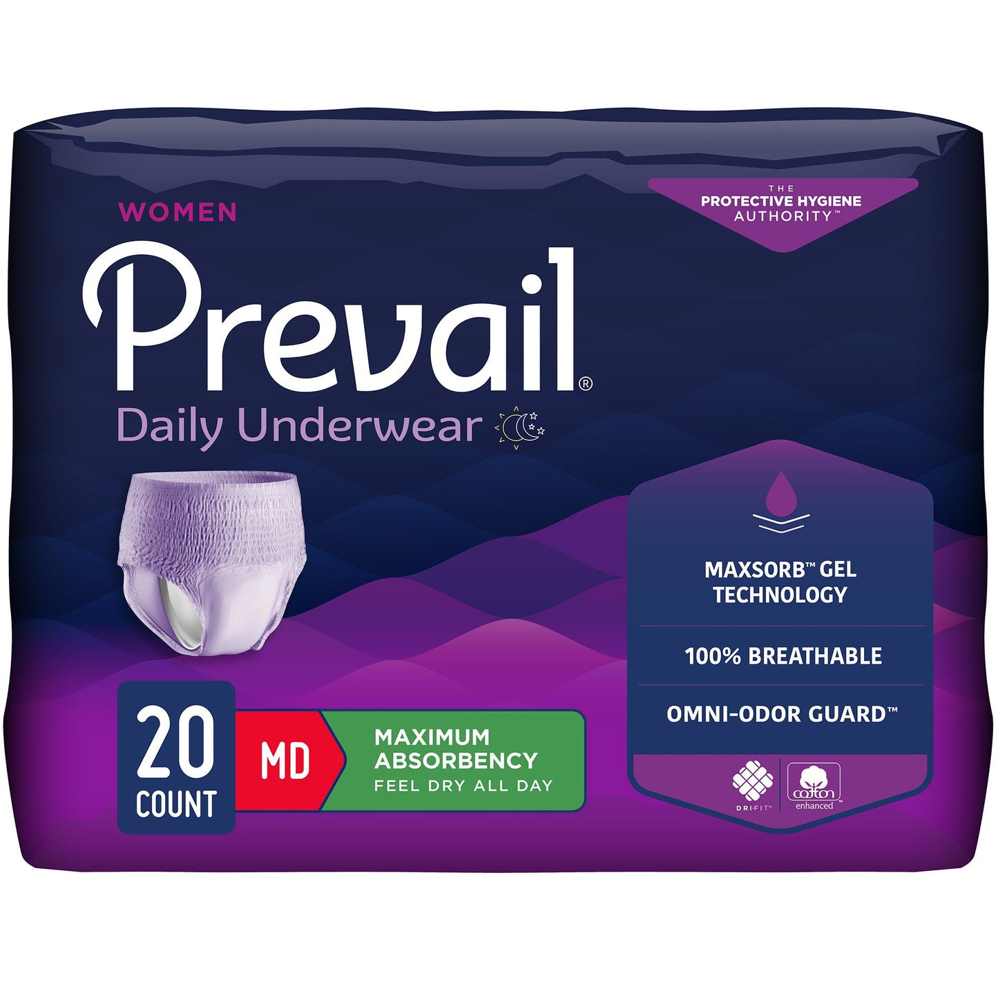 UNDERWEAR, PREVAIL WOMEN 28"-40" MED
