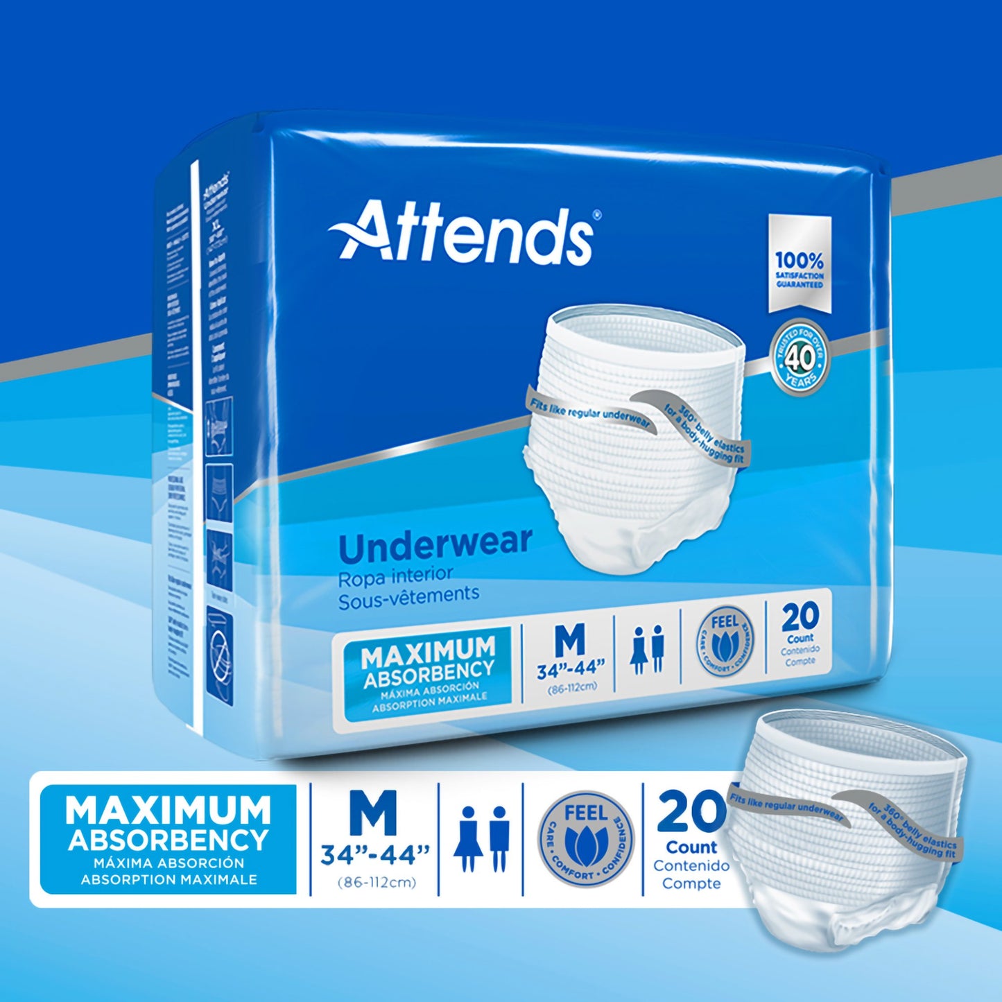 UNDERWEAR, ATTENDS MAX ABSRB MED