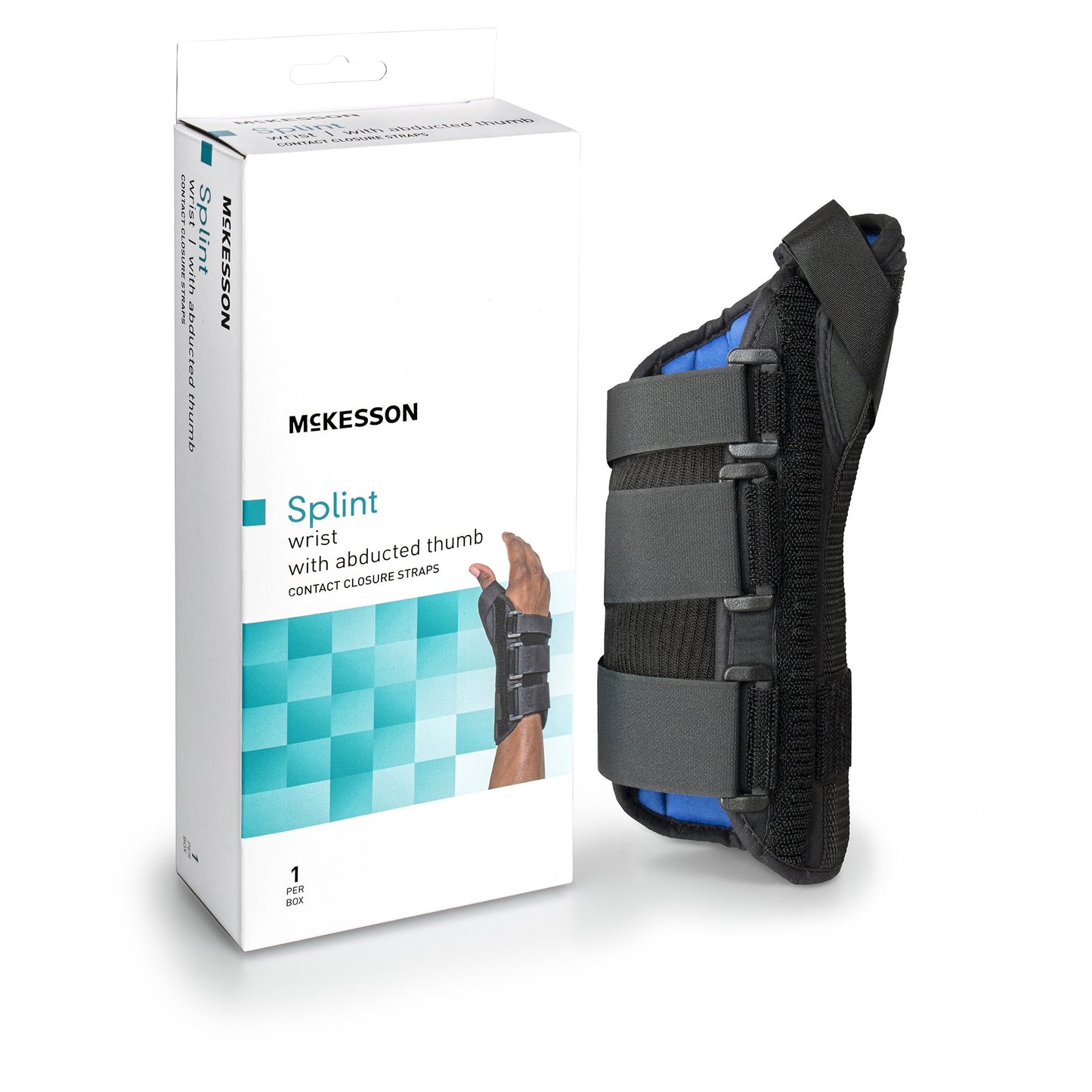 WRIST SPLINT, W/ABDUCTED THUMBLT MED 8"