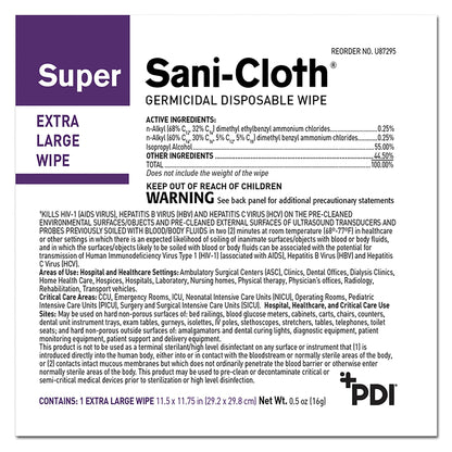 WIPE, SANICLOTH GERMICIDE 11 3/4"X11 1/2"